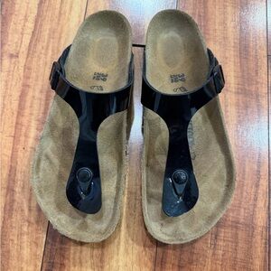 Birkenstock Black Patent Sandals Size 39